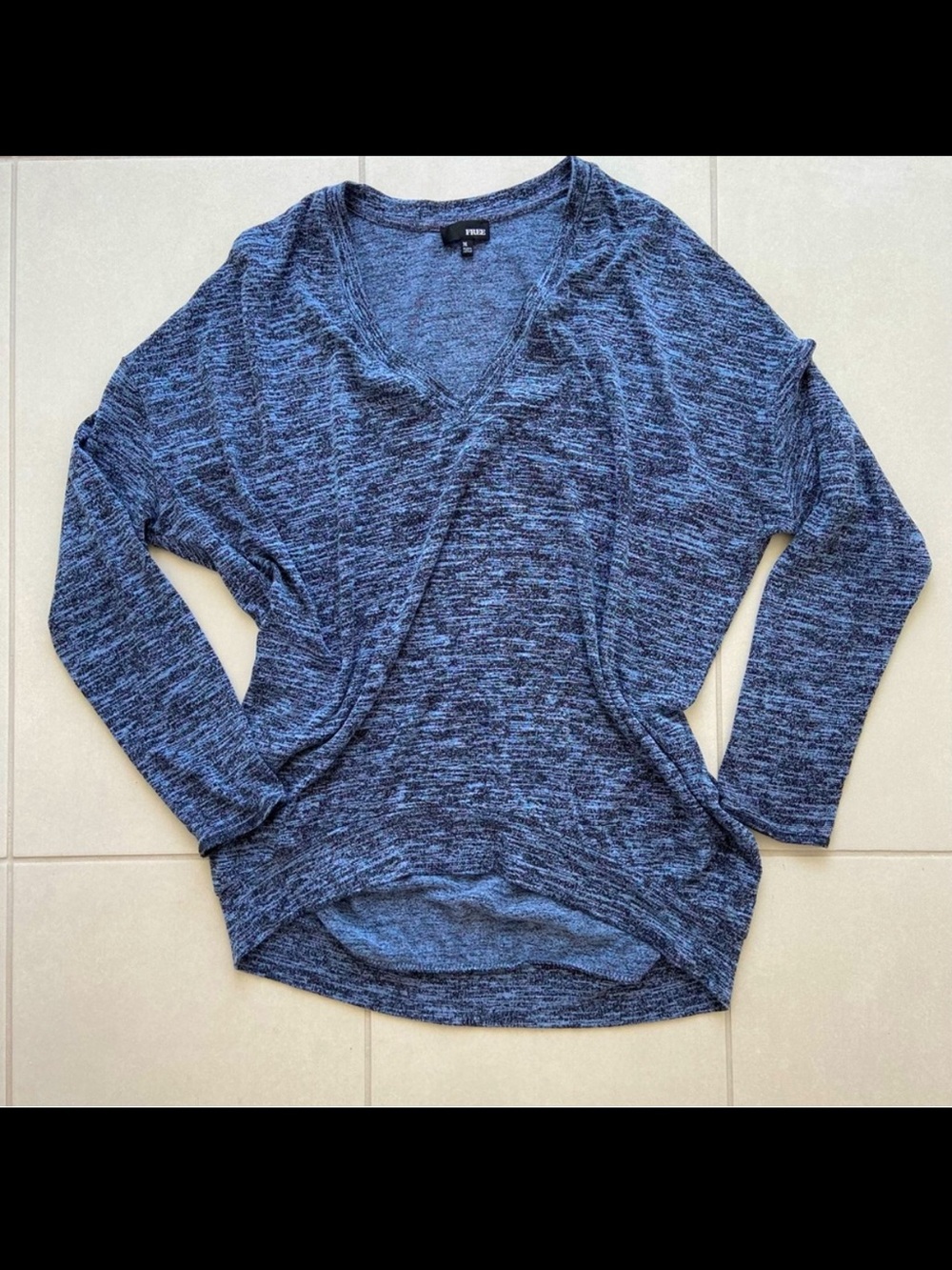 Wilfred Free Mottled Blue Sweater with high-low hem - Sz M